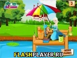 Играть во flash игру Elsa Learn Fishing Игра Эльза учится рыбачить онлайн