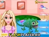 Играть во flash игру Rapunzel Pascal Care Игра Рапунцель заботится о Паскале онлайн