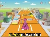Играть во flash игру The Flintstones Giant Dino Rush Игра Флинстоуны – Забег гигантского динозавра онлайн