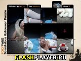 Играть во flash игру Foxy Fans Halloween Puzzle Игра Весёлый пазл Фокси онлайн
