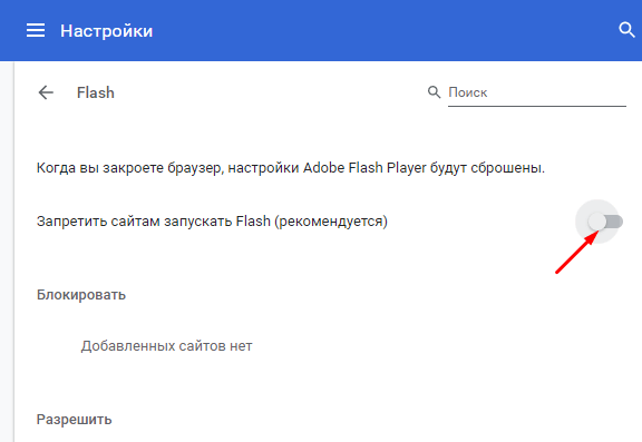 Как включить Flash Player в Chrome